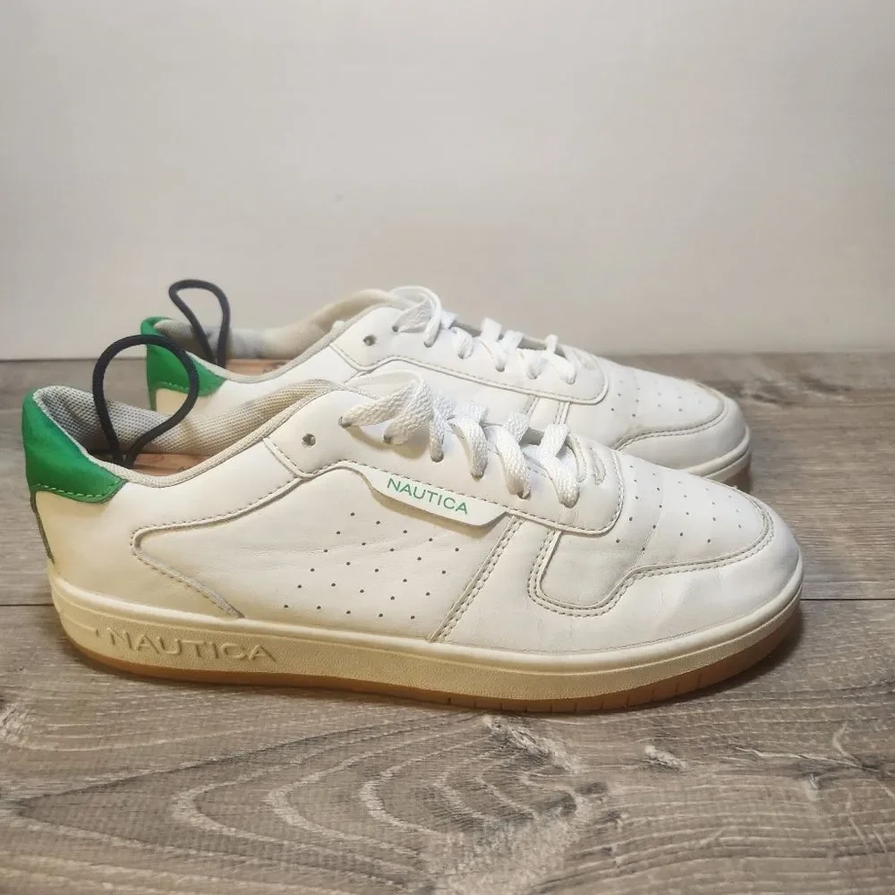 Nautica Stafford Shoes Youth Low Top‎ Shoes Sneakers Size 4 White & Green